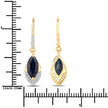 2.79 Carat Genuine Blue Sapphire and White Diamond 14K Yellow Gold Earrings - Earrings - Custom Crafting Alliance, LLC