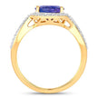2.79 Carat Genuine Tanzanite and White Diamond 14K Yellow Gold Ring - Rings - Custom Crafting Alliance, LLC