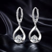 925 Sterling Silver Moissanite 0.5ct Earrings with Pavé Setting, Size 30*11mm for Women