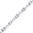 3.12 Carat Genuine Tanzanite .925 Sterling Silver Bracelet