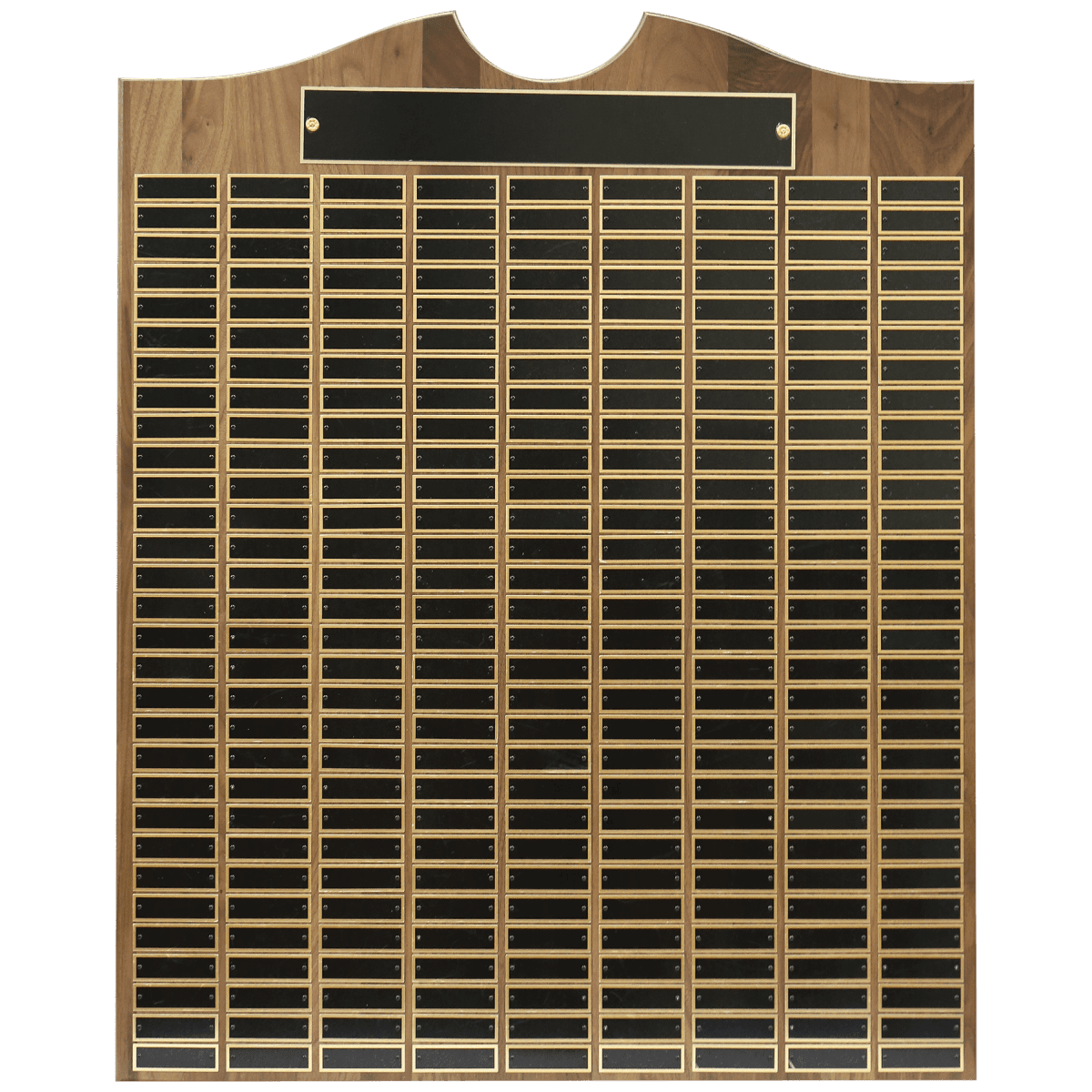 28 X 35 American Walnut Roster Solid Walnut Recognition Plaque W/ 270 Plates - Award - Custom Crafting Alliance, LLC