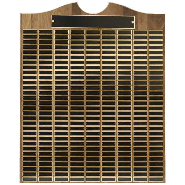 28 X 35 American Walnut Roster Solid Walnut Recognition Plaque W/ 270 Plates - Award - Custom Crafting Alliance, LLC