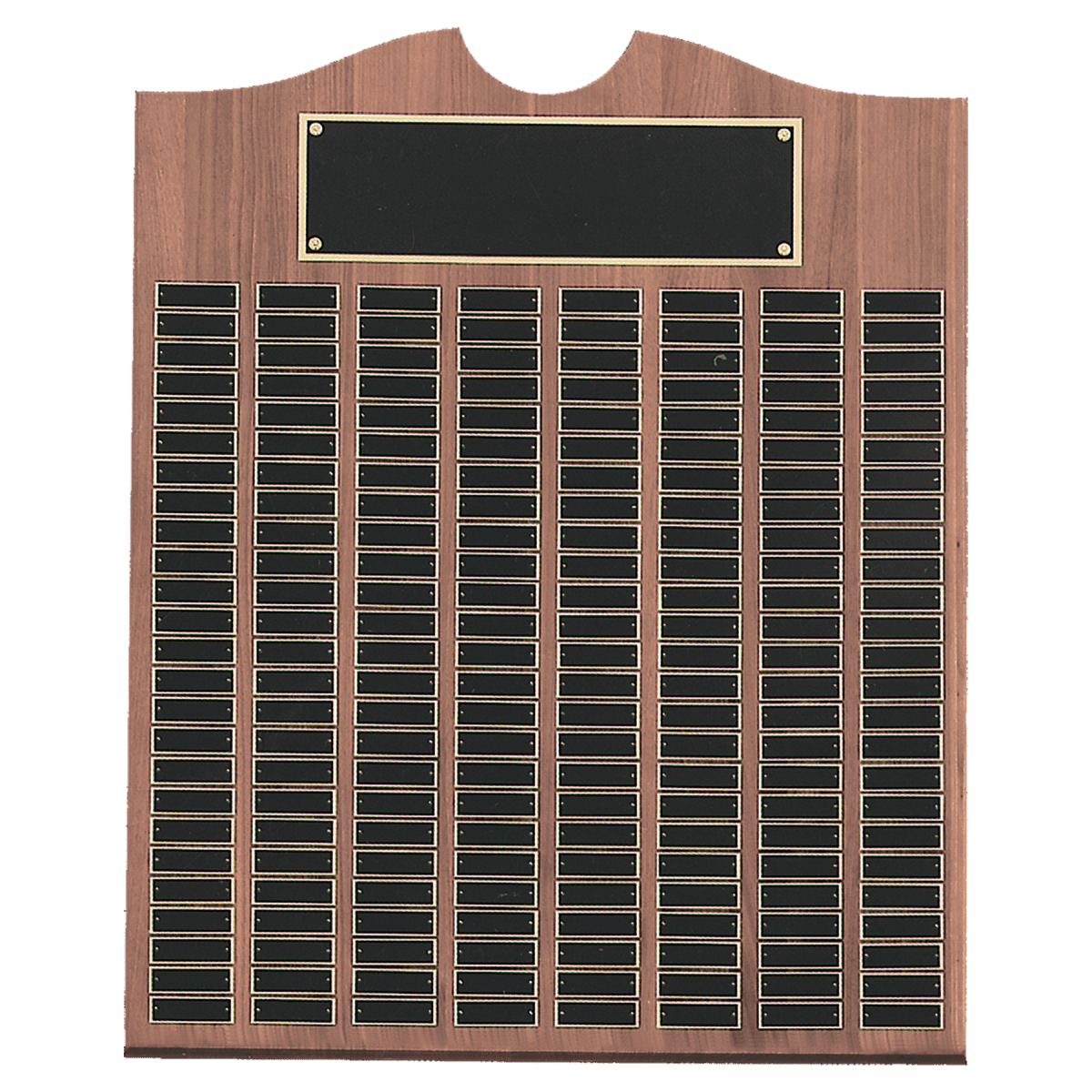 28 X 35 American Walnut Roster Solid Walnut Recognition Plaque W/200 Plates - Award - Custom Crafting Alliance, LLC