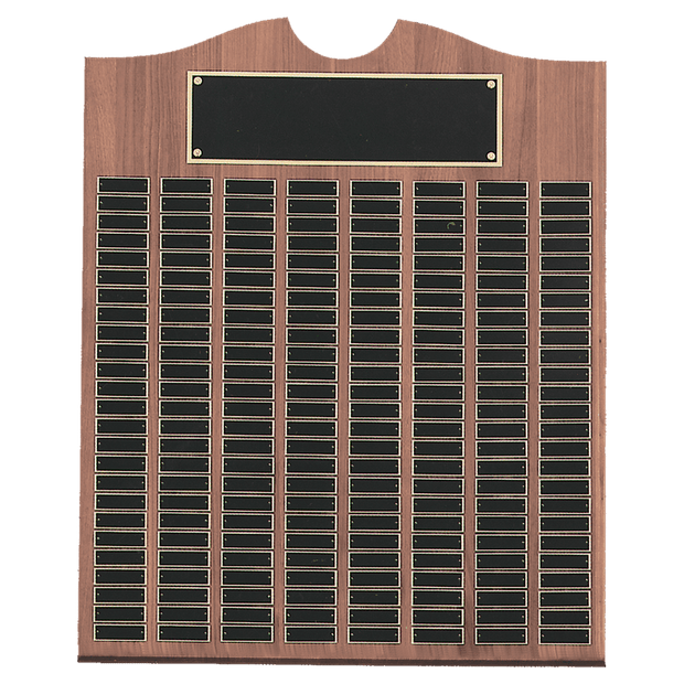 28 X 35 American Walnut Roster Solid Walnut Recognition Plaque W/200 Plates - Award - Custom Crafting Alliance, LLC