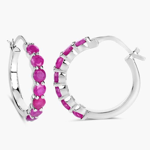 2.80 Carat Genuine Ruby .925 Sterling Silver Earrings - Earrings - Custom Crafting Alliance, LLC