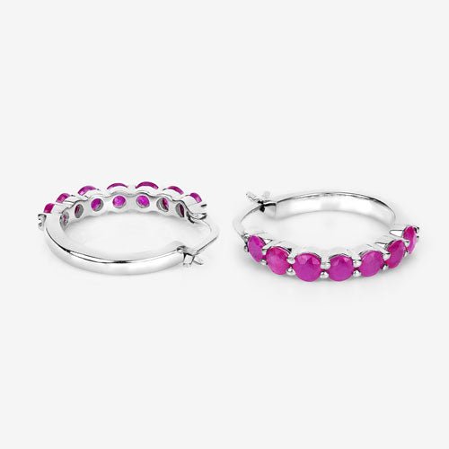 2.80 Carat Genuine Ruby .925 Sterling Silver Earrings - Earrings - Custom Crafting Alliance, LLC