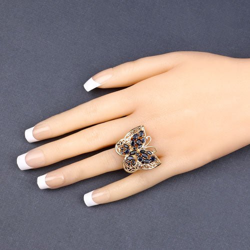 2.86 Carat Genuine Blue Sapphire .925 Sterling Silver Ring - Rings - Custom Crafting Alliance, LLC