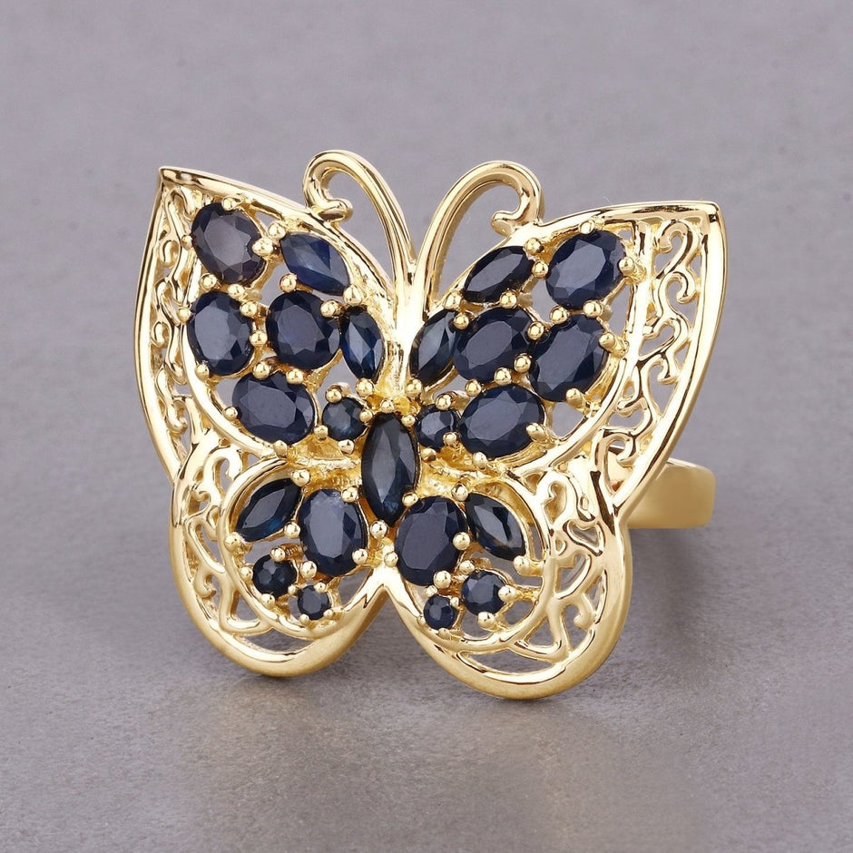 2.86 Carat Genuine Blue Sapphire .925 Sterling Silver Ring - Rings - Custom Crafting Alliance, LLC