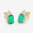 2.87 Carat Genuine Ethiopian Emerald and White Diamond 14K Yellow Gold Earrings - Earrings - Custom Crafting Alliance, LLC