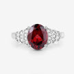 2.87 Carat Genuine Rhodolite and White Diamond 14K White Gold Ring - Rings - Custom Crafting Alliance, LLC