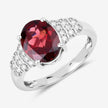 2.87 Carat Genuine Rhodolite and White Diamond 14K White Gold Ring - Rings - Custom Crafting Alliance, LLC
