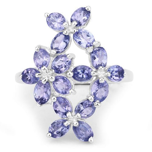 2.89 Carat Genuine Tanzanite .925 Sterling Silver Ring - Rings - Custom Crafting Alliance, LLC
