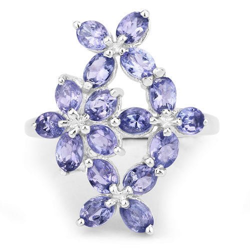 2.89 Carat Genuine Tanzanite .925 Sterling Silver Ring - Rings - Custom Crafting Alliance, LLC