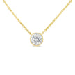 10K Yellow Gold 1/2 Carat Round Brilliant-Cut Diamond Modern Bezel-Set Solitaire 16