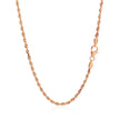 14k Rose Gold Solid Diamond Cut Rope Chain (2.30 mm)