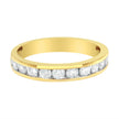 IGI Certified 18K Yellow Gold 1.0 Cttw Channel Set Round-Cut Diamond 11 Stone Anniversary/Wedding Band Ring (I-J Color, I1-I2 Clarity) - Size 9.5