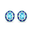 2.90 Carat Genuine Swiss Blue Topaz .925 Sterling Silver Earrings - Earrings - Custom Crafting Alliance, LLC