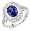 2.94 Carat Genuine Tanzanite and White Diamond 14K White Gold Ring - Rings - Custom Crafting Alliance, LLC