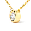 10K Yellow Gold 1/3 Carat Round Brilliant-Cut Diamond Modern Bezel-Set Solitaire 16