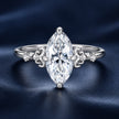 925 Sterling Silver White Gold Plated Moissanite Size 6 Ring for Women