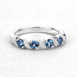 0.74 Carat Genuine London Blue Topaz and White Topaz .925 Sterling Silver Ring