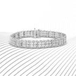 .925 Sterling Silver 1.00 Cttw Diamond Multi Row Heart Link Bracelet (H-I Color, I1-I2 Clarity) - 7.25