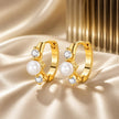 925 Sterling Silver Pavé CZ Gold Plated 1x0.5cm Earrings for Women