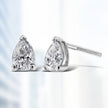 14K White Gold 1/2 Cttw Pear Shape Solitaire Lab Grown Diamond Stud Earrings (F-G Color, VS2-SI1 Clarity)