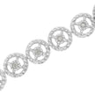 .925 Sterling Silver 1/2 Cttw Diamond Nested Circle Miracle Set Open Wheel 7