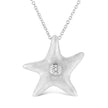 .925 Sterling Silver Prong-Set Diamond Accent Starfish Pendant Necklace (I-J Color, I1-I2 Clarity) - Size 18
