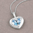 2.66 Carat Genuine Blue Topaz and White Topaz .925 Sterling Silver Pendant