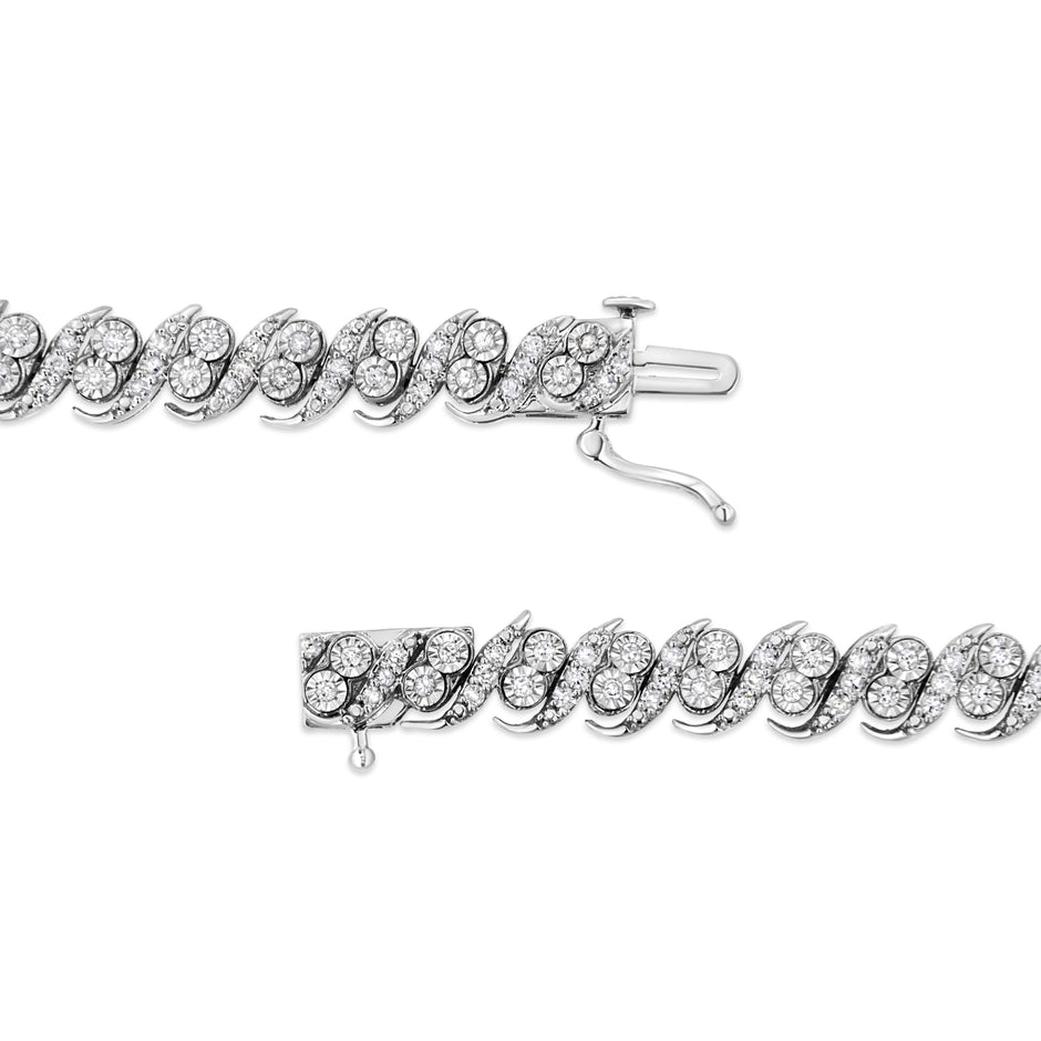 .925 Sterling Silver 2.0 Cttw Round-Cut Diamond 