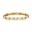 14K Yellow Gold 9.0 Cttw Diamond Alternating Bow and Box Link Bracelet (G-H Color, VS1-VS2 Clarity)- 7