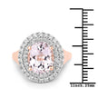 5.48 Carat Genuine Kunzite and White Topaz .925 Sterling Silver Ring