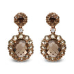 18K Rose Gold Diamond Accent and  Lemon and Oval Smoky Color Quartz Gemstone Dangle Drop Earring (G-H Color, SI1-SI2 Clarity)