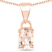 18K Rose Gold Plated 0.70 Carat Genuine Morganite .925 Sterling Silver Pendant