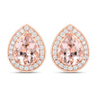 2.03 Carat Genuine Morganite and White Diamond 14K Rose Gold Earrings