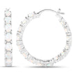 2.05 Carat Genuine Created Opal .925 Sterling Silver Earrings