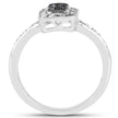 0.36 Carat Genuine Blue Diamond and White Diamond .925 Sterling Silver Ring