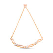 14K Rose Gold Plated .925 Sterling Silver 1/10 Cttw Diamond Alternating Swirl link Bolo Bracelet (I-J Color, I2-I3 Clarity) - 6