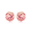 14k Rose Gold Love Knot with Ridge Texture Earrings