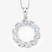 1.10 Carat Genuine Aquamarine and White Topaz .925 Sterling Silver Pendant