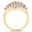 18K Yellow Gold Plated 2.00 Carat Genuine Tanzanite .925 Sterling Silver Ring