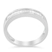 .925 Sterling Silver 1/3 Cttw Baguette Cut Diamond Channel Set Stackable Wedding Ring (H-I Color, I1-I2 Clarity) - Size 6-3/4