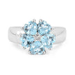 2.58 Carat Genuine Blue Topaz and White Topaz .925 Sterling Silver Ring