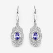 1.12 Carat Genuine Tanzanite and White Topaz .925 Sterling Silver Earrings