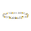10k Yellow Gold Plated Sterling Silver 1/4 cttw Diamond Infinity and X Link Bracelet (I-J Clarity, I2-I3 Color) - Size 7.25