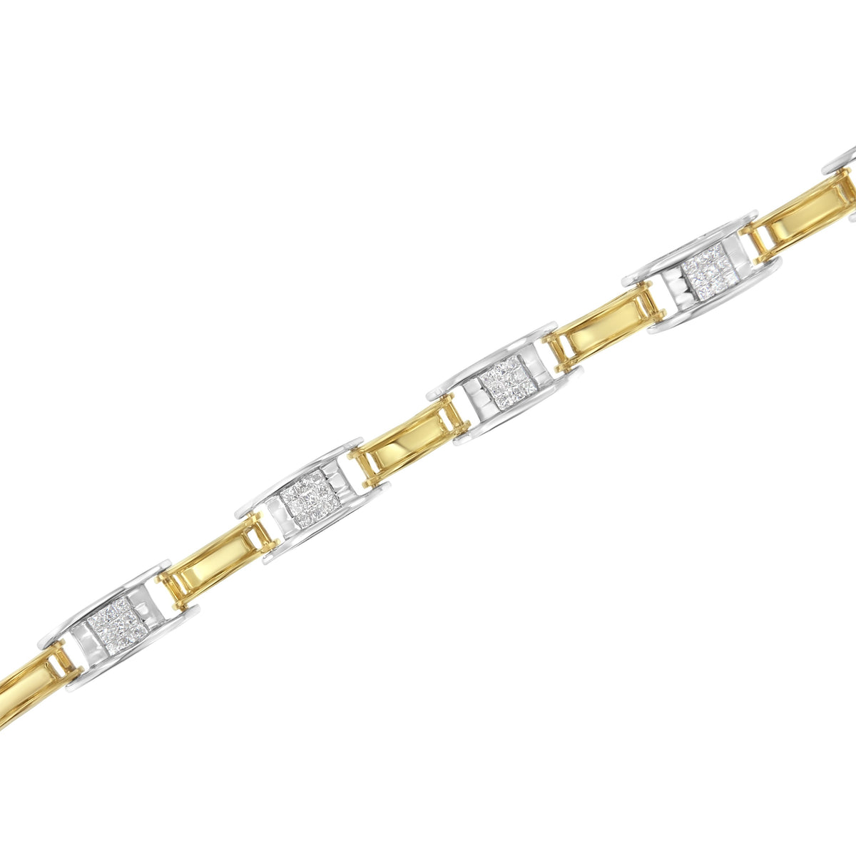 14K Two-Tone Gold 1.00 Cttw Princess-Cut Diamond Chain Link 7