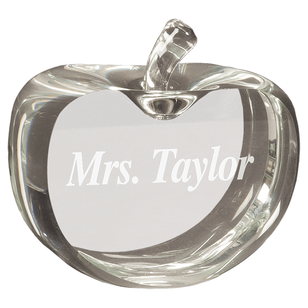 3 1/2" x 3 3/4" Flat Crystal Apple - Award - Custom Crafting Alliance, LLC