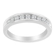 18K White Gold Round Diamond 1/2 Cttw Channel Band Ring